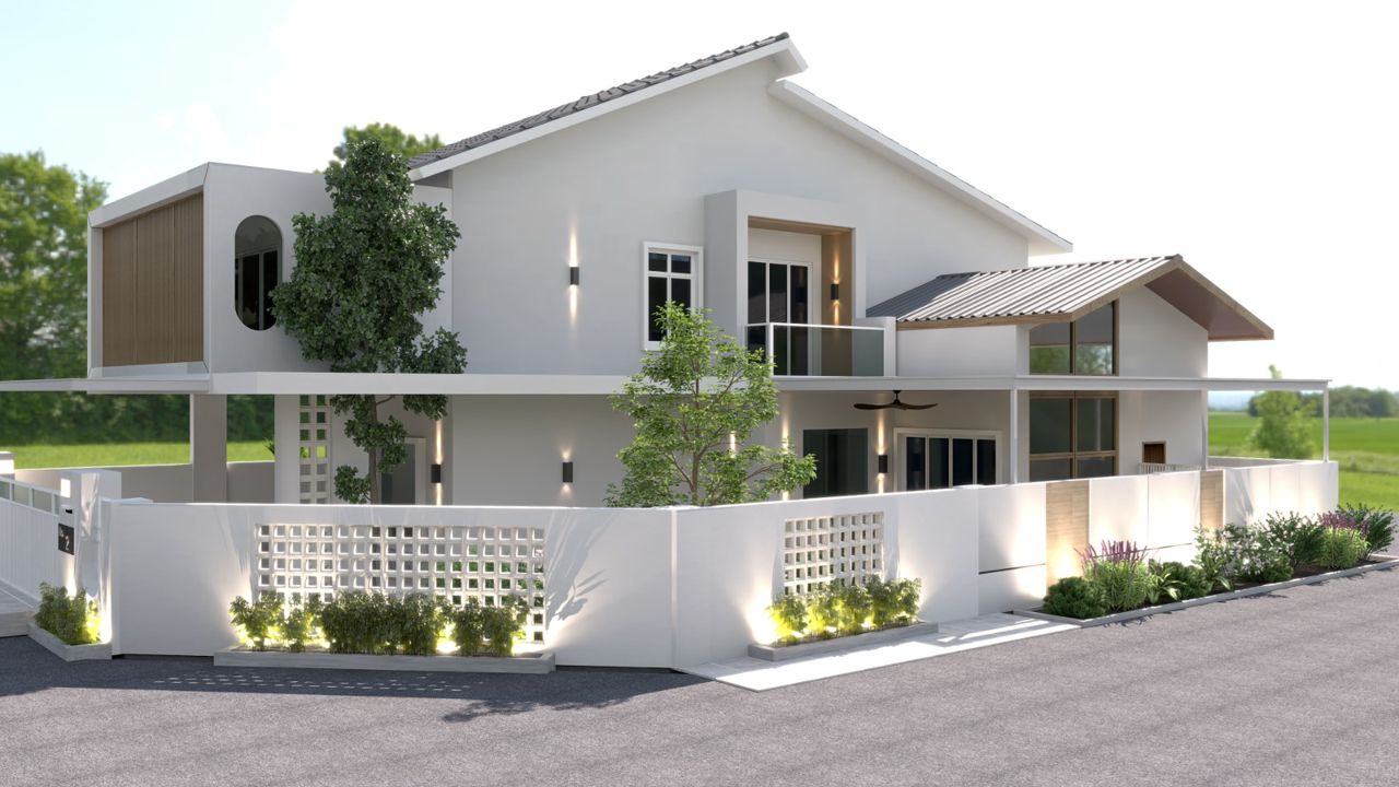 Double-Storey Semi-Detached Home Exterior And Interior Design